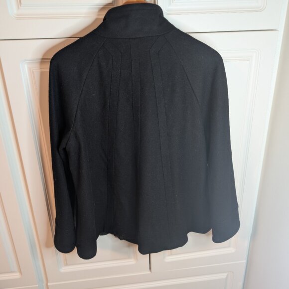 Ellen Tracy Women's A-line Vintage Wool Black Car Coat | Petite M - Picture 3 of 12